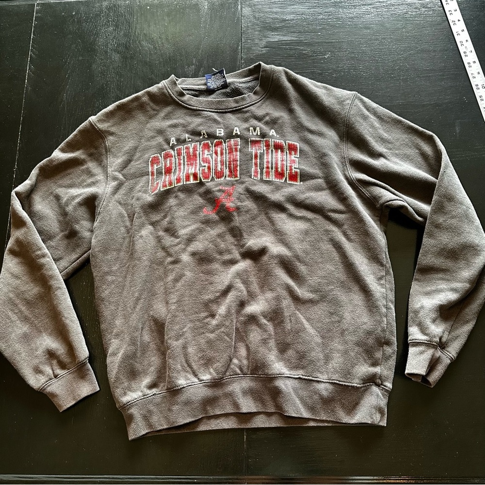 Retro Alabama Crimson Tide Large Campus Heritage Gray Crewneck Sweater